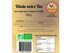 Dinde noire aux marrons et oignons confits