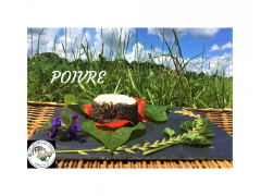 Fromage de chèvre rond frais enrobé poivre